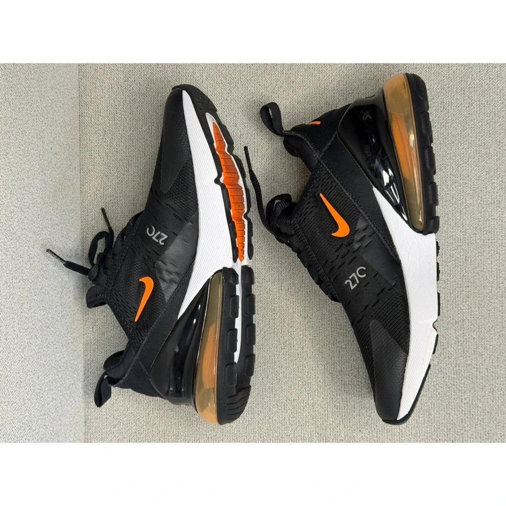 Nike Air Max 270 Black Orange DM3208-001 Kids 5Y Womens 6.5 Running Shoes